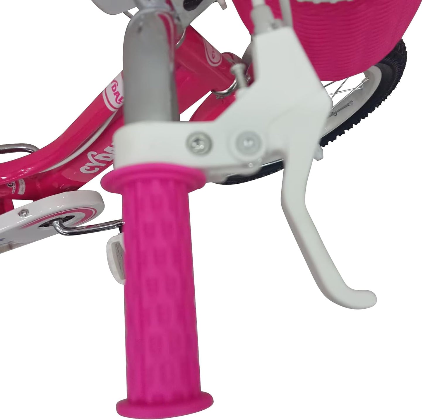 CYDAL 12 Inch Pink Kids Bike for Girls (Ages 5–7) – Children’s Bicycle with Stabilisers, Basket, Bell & Adjustable Seat